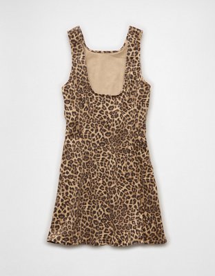 AE Next Level Denim Leopard Mini Dress