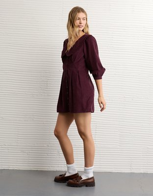 AE Button-Front Mini Dress