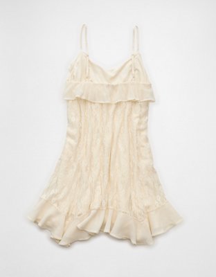 AE Lace Handkerchief Hem Ruffle Mini Dress