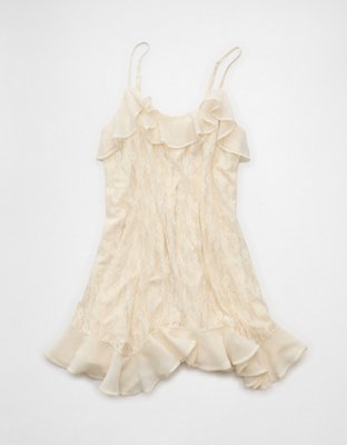 AE Lace Handkerchief Hem Ruffle Mini Dress