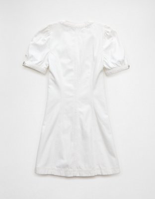 AE Puff Sleeve Denim Shift Dress