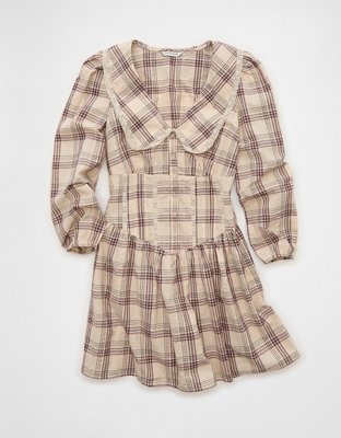 AE Long Sleeve Lace Collar Mini Dress