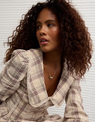 AE Long Sleeve Lace Collar Mini Dress