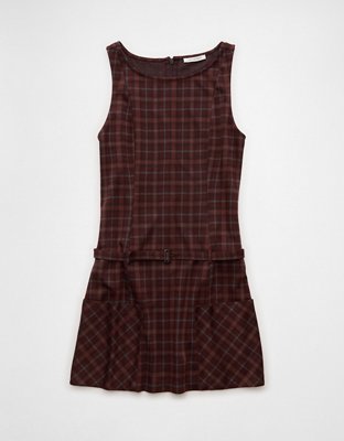 AE High Neck Belted Corduroy Mini Dress