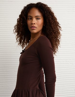 AE Pointelle Puff Sleeve Mini Dress