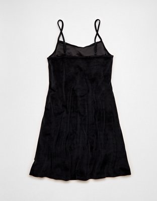AE Strapless Velvet Knit Bow-Front Mini Dress