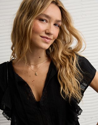 AE V-Neck Ruffle Mini Dress