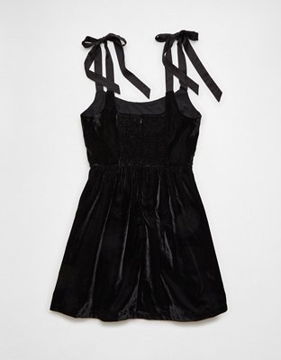 AE Tie-Strap Velvet Mini Dress