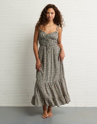 AE Sweetheart Tie Front Midi Dress