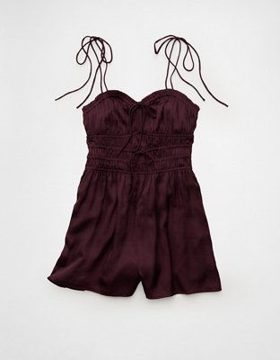 AE Tie Ruched Romper Womens Moonlight M 16$