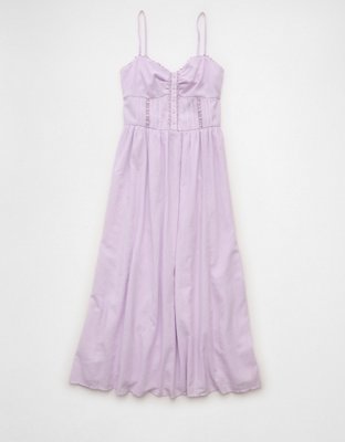 AE Catie Corset Button-Up Midi Dress