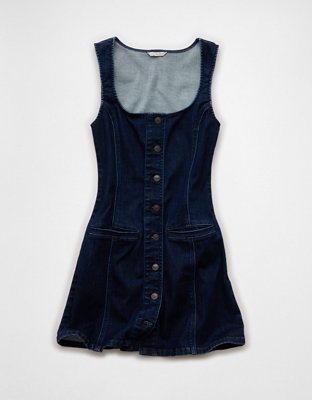 AE Square Neck Denim Mini Dress