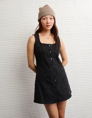 AE Square Neck Denim Mini Dress