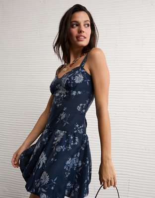 AE Corset Drop Waist Bubble Mini Dress