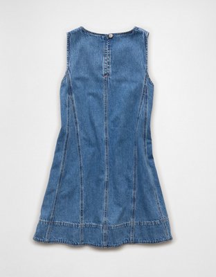 Minirobe tube en denim à encolure montante AE