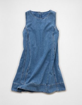 AE High Neck Denim Shift Dress