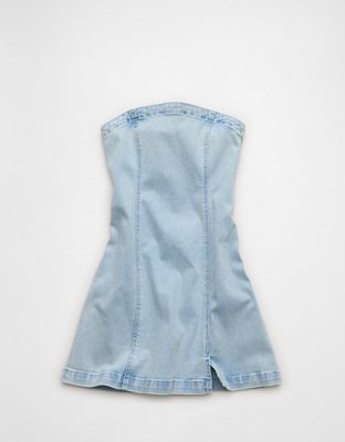 white christmas dresses Women's Denim Tube Top Dress