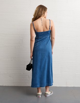 AE Strappy Tank Denim Midi Dress