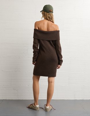 AE Off-the-Shoulder Sweater Mini Dress