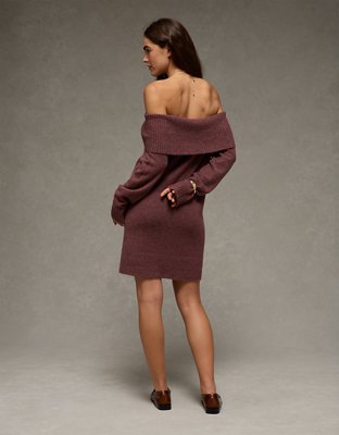AE Off-the-Shoulder Sweater Mini Dress