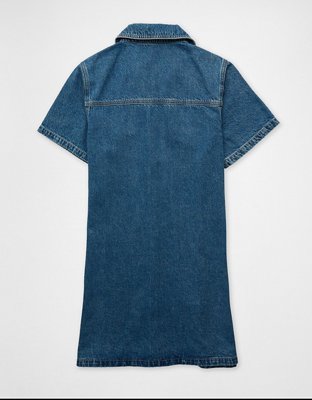 american eagle denim shirt dress American Eagle Outfitters Woman's Dress Small S Blue Denim Long Sleeve Shirt