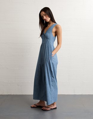 Combinaison-pantalon nouée à l’avant avec garniture en dentelle AE