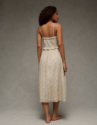 AE V-Neck Smocked Midi Dress