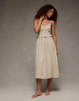 AE V-Neck Smocked Midi Dress