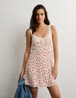ae scoop neck slip mini dress AE Lace Slip Mini Dress