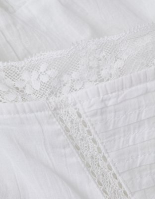 Женское платье American Eagle AE Lace Trim Babydoll Mini, цвет: Белый — фото 6