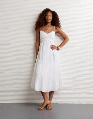 AE V-Neck Babydoll Midi Dress