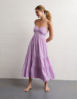 AE V-Neck Babydoll Midi Dress