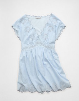 AE Scalloped Embroidered Mini Dress