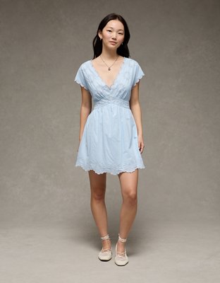 AE Scalloped Embroidered Mini Dress