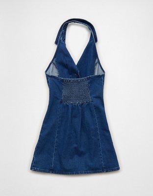 AE Denim Halter Mini Dress
