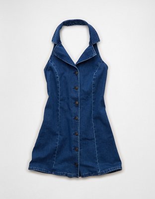 AE Denim Halter Mini Dress
