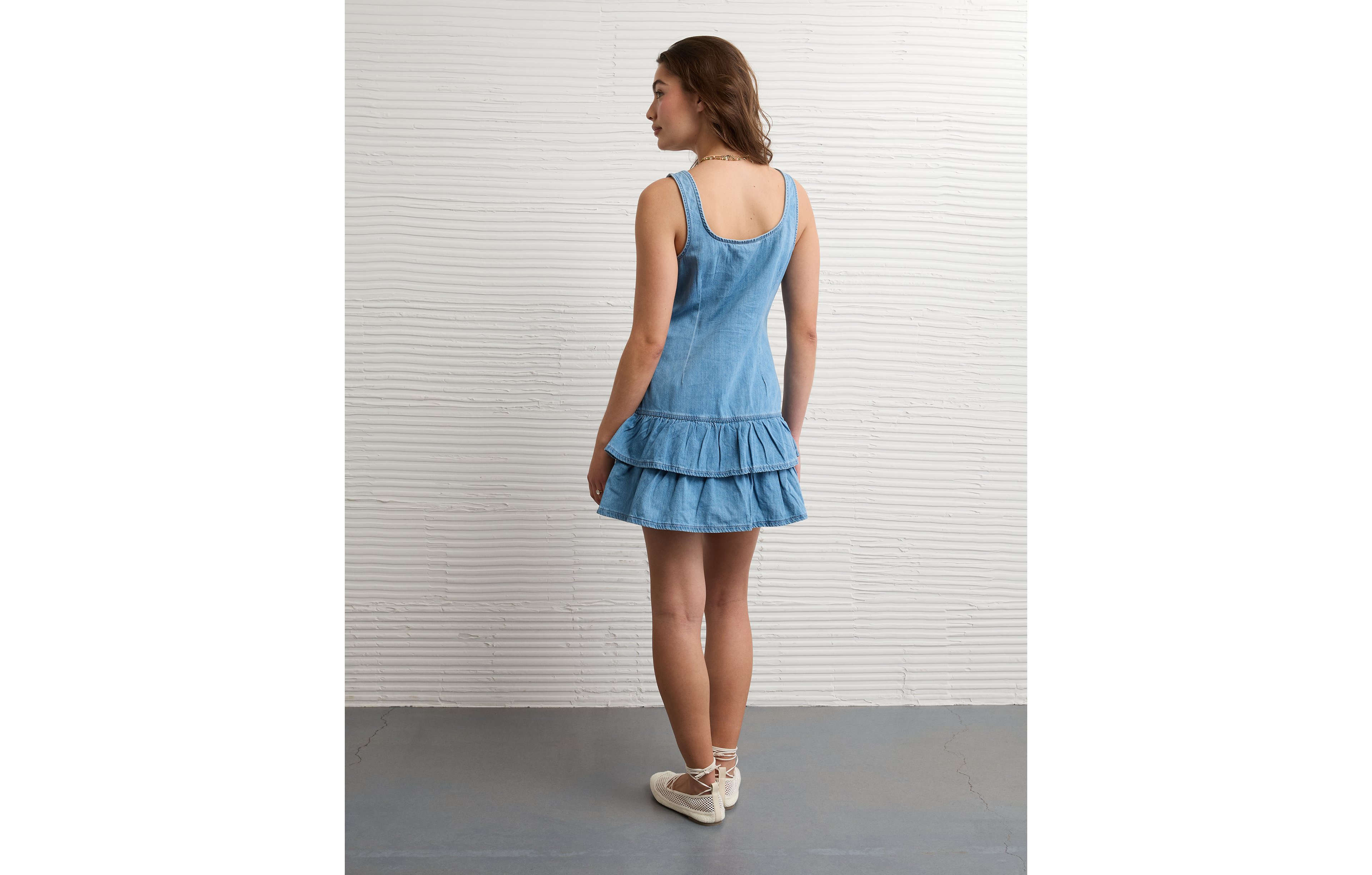 AE Tiered Denim Mini Dress