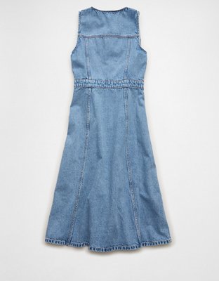 AE Button-Up Denim Midi Dress | American Eagle