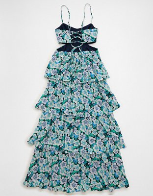 AE Babydoll Tiered Maxi Dress | American Eagle