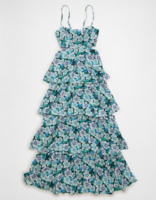 AE Babydoll Tiered Maxi Dress | American Eagle
