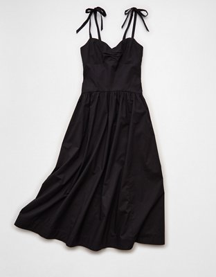 AE Sweetheart Tie-Strap Midi Dress | American Eagle