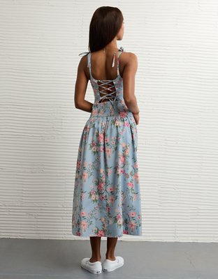 AE Sweetheart Tie-Strap Midi Dress