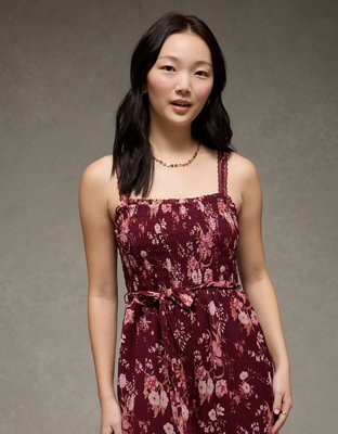 AE Printed Tie-Waist Harem Jumpsuit