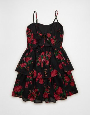 AE Ruched Tie-Back Mini Dress