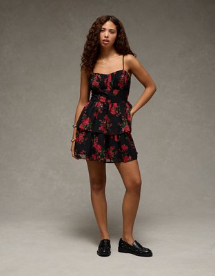 AE Ruched Tie-Back Mini Dress