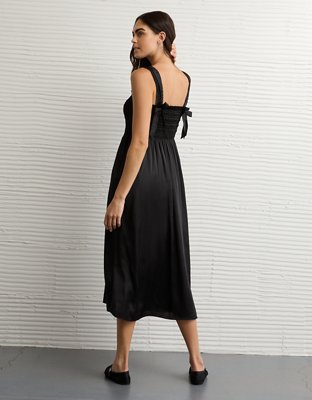 AE Satin Bella Bow Midi Dress