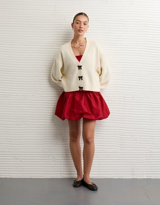 AE Strapless Drop Waist Bubble Mini Dress