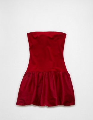 AE Strapless Drop Waist Bubble Mini Dress