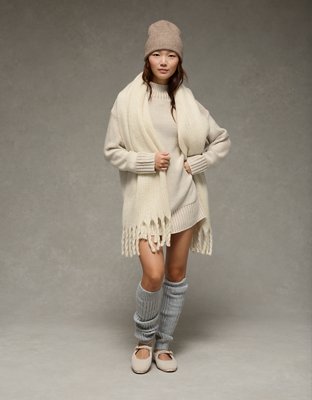 AE Oversized Turtleneck Sweater Mini Dress Women's Cream XXL AE Oversized Turtleneck Sweater Mini Dress | AE