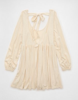 AE Sunchaser Knit Long-Sleeve Scoop Neck Mini Dress